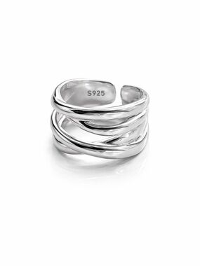 S925 Sterling Silver Multi-Band Open Ring